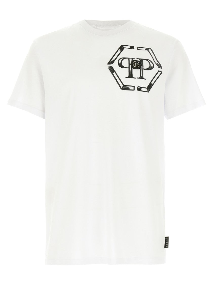 Philipp Plein Crewneck T-Shirt With Front Logo Print
