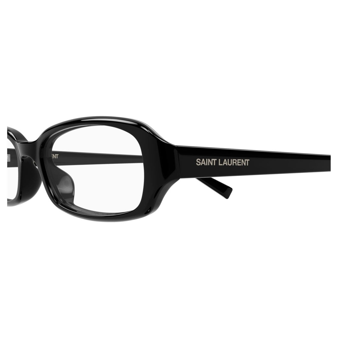 Saint Laurent Rectangular Eyeglasses With Glossy Black Frame