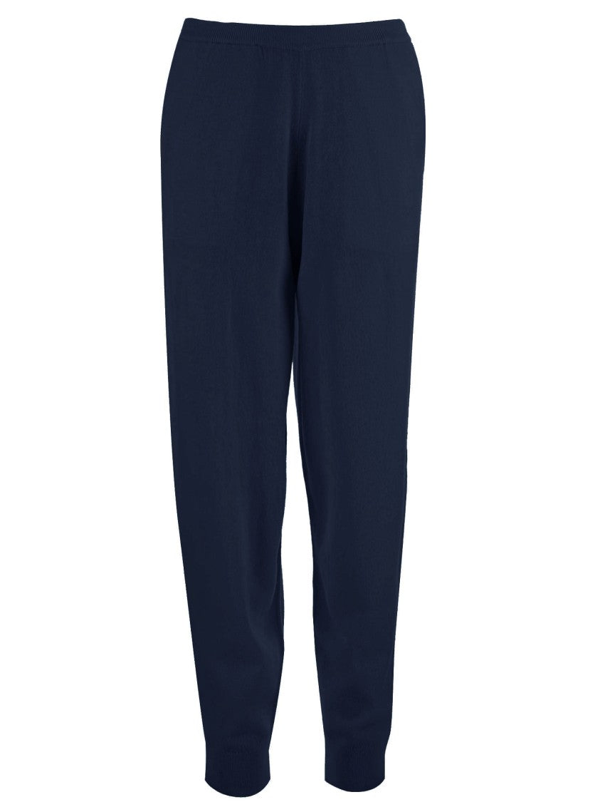 Allude Relaxed Wool And Cashmere Pants With Elasticated Edges