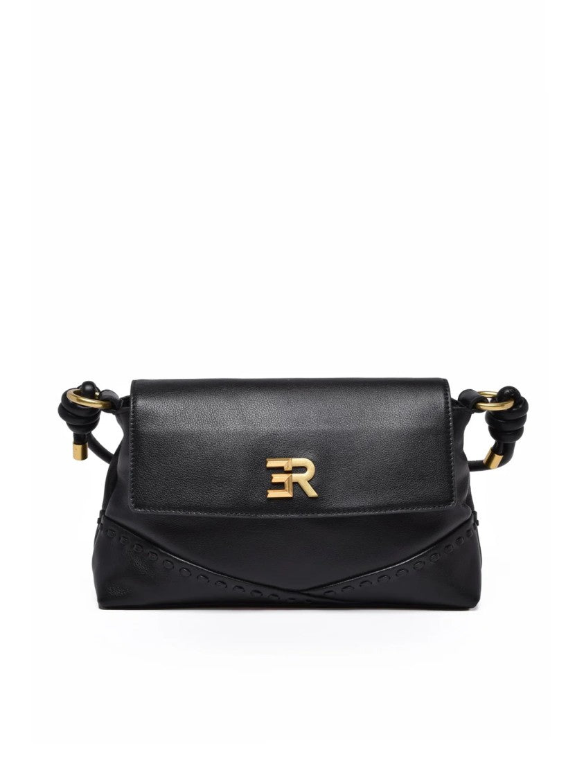 Ermanno Firenze Alicia Shoulder Bag In Smooth Bovine Leather With Gold Accents