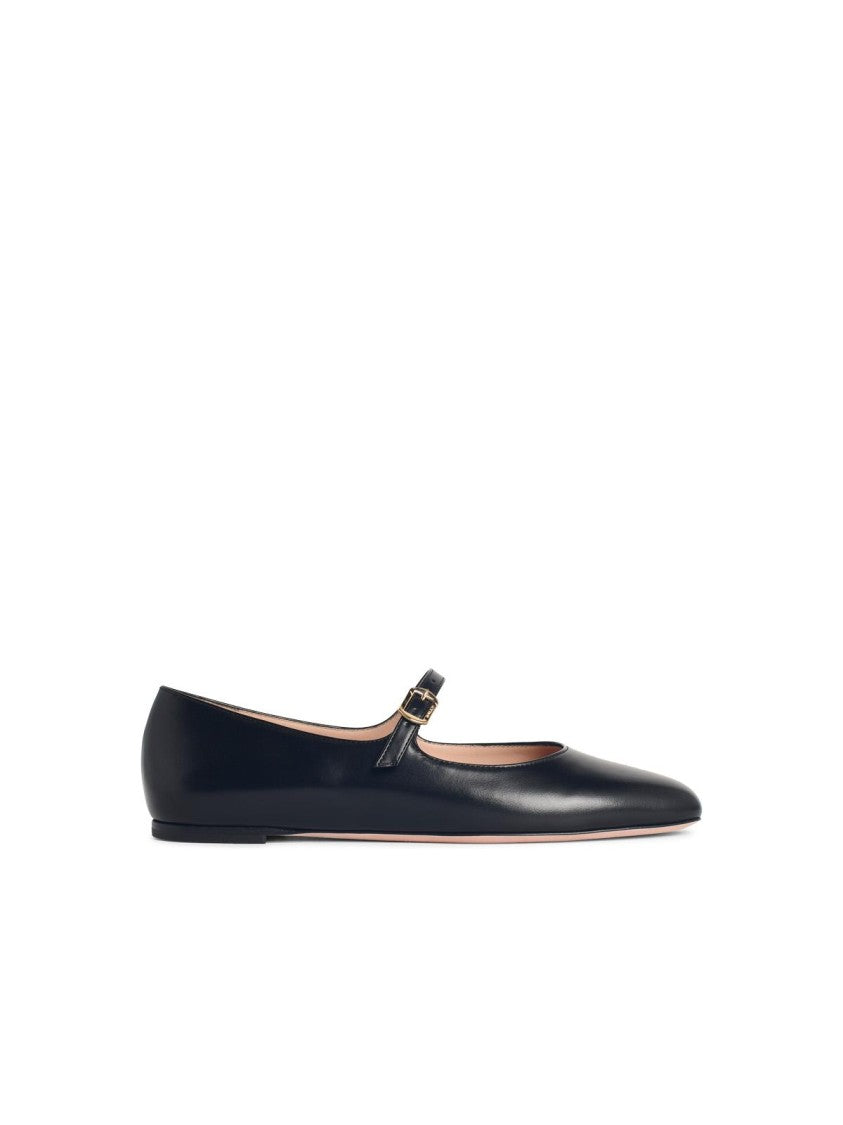 Bally 'Rina' Black Leather Ballet Flats