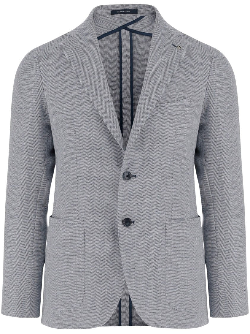 Tagliatore Linen Blend Single-Breasted Jacket
