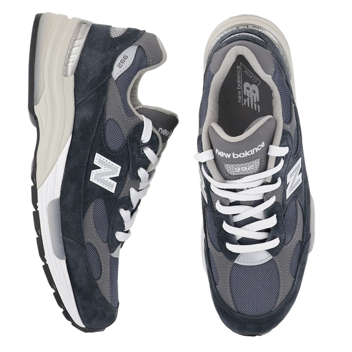New Balance Gray Panel Reflective Leather Sneakers