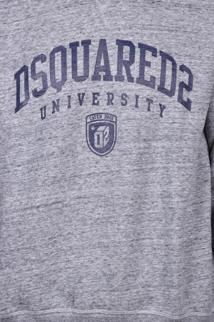 Dsquared2 Heathered Grey Hoodie With Classic Design