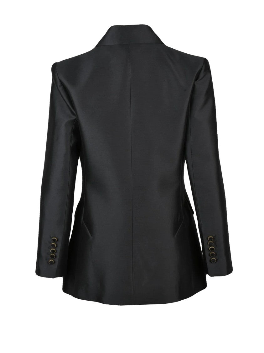 Zimmermann Black Wool-Blend Double-Breasted Jacket