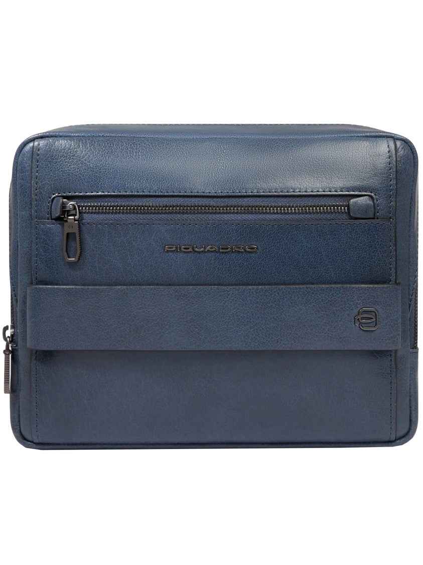 Piquadro Deep Blue Ipad 11 Leather Crossbody