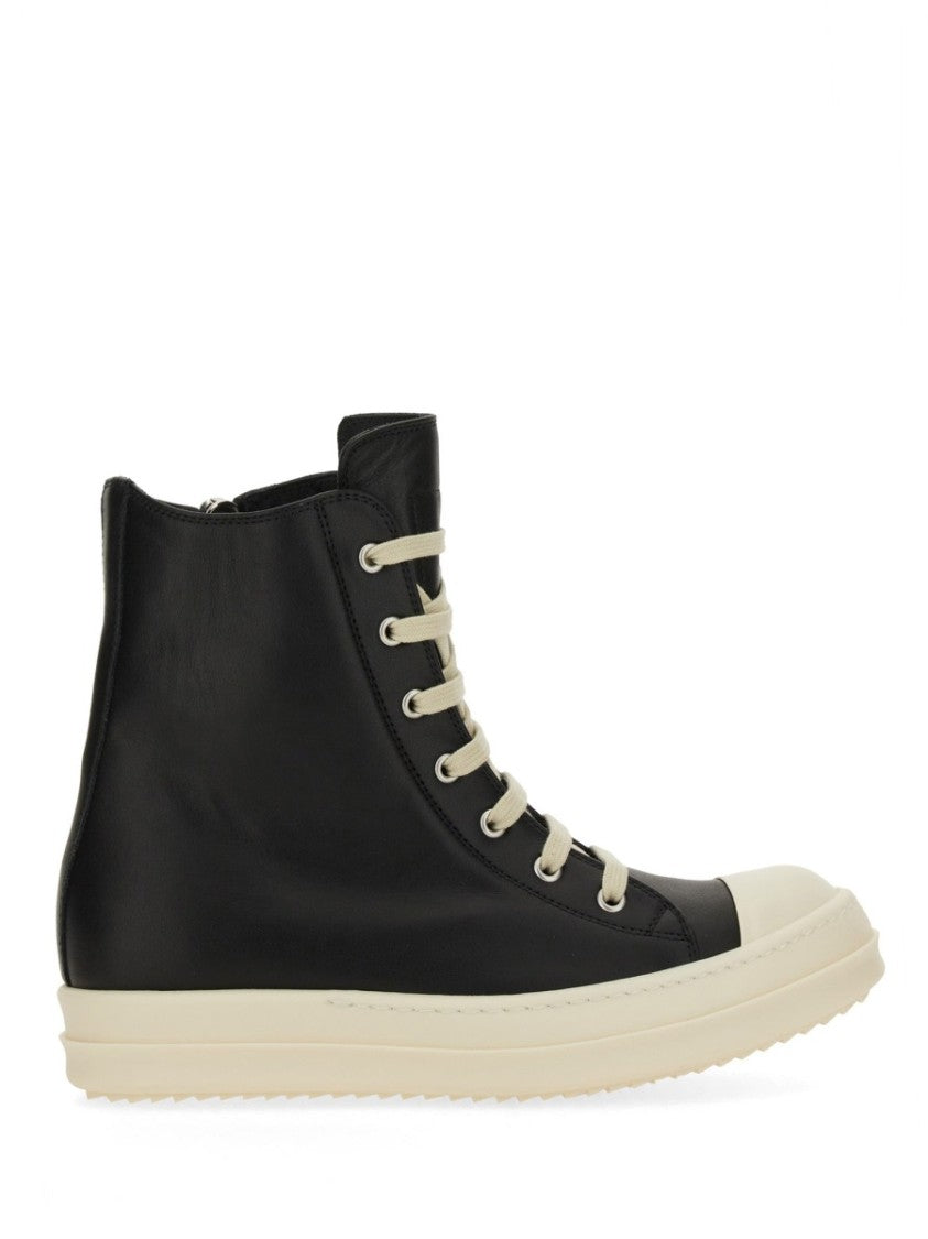 Rick Owens High-Top Leather Sneakers