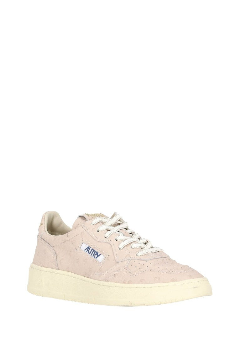 Autry Medalist Women’S Ostrich-Effect Leather Sneakers