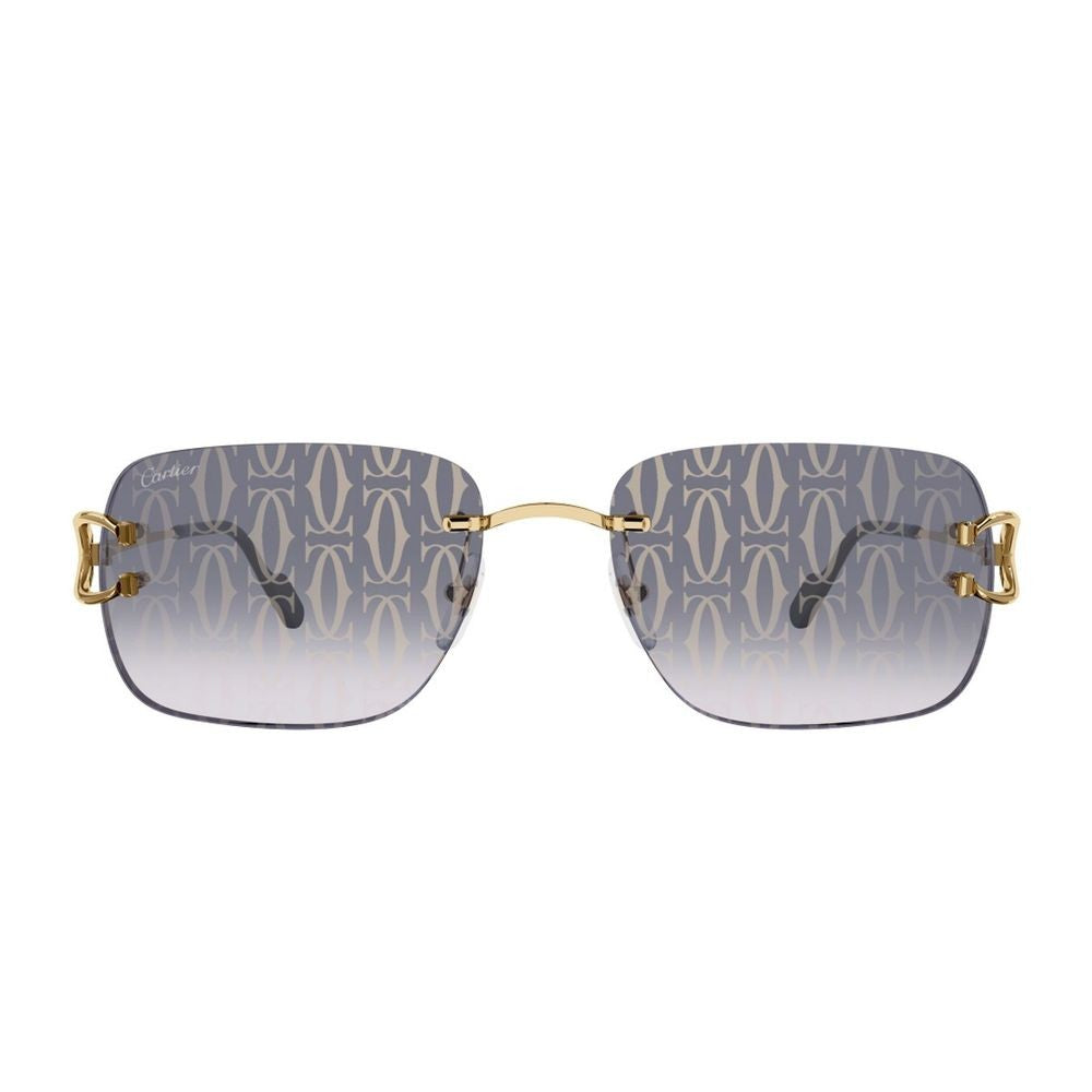 Cartier Ct0330s Décor C De Rimless Gold-Tone Metal Rectangular Sunglasses