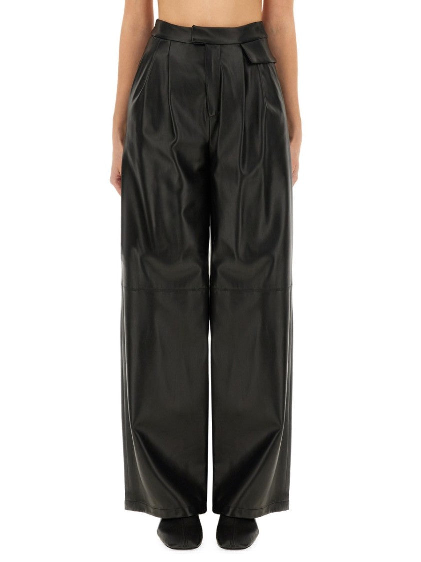 Zona20 Milano Straight-Leg Sheepskin Leather Pants With Structured Waistband