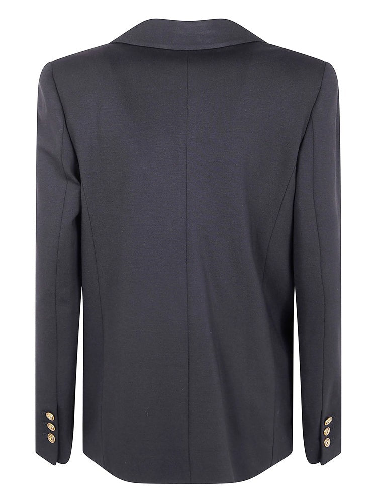 Twin-Set Black Tailored Notch-Lapel Viscose-Blend Blazer