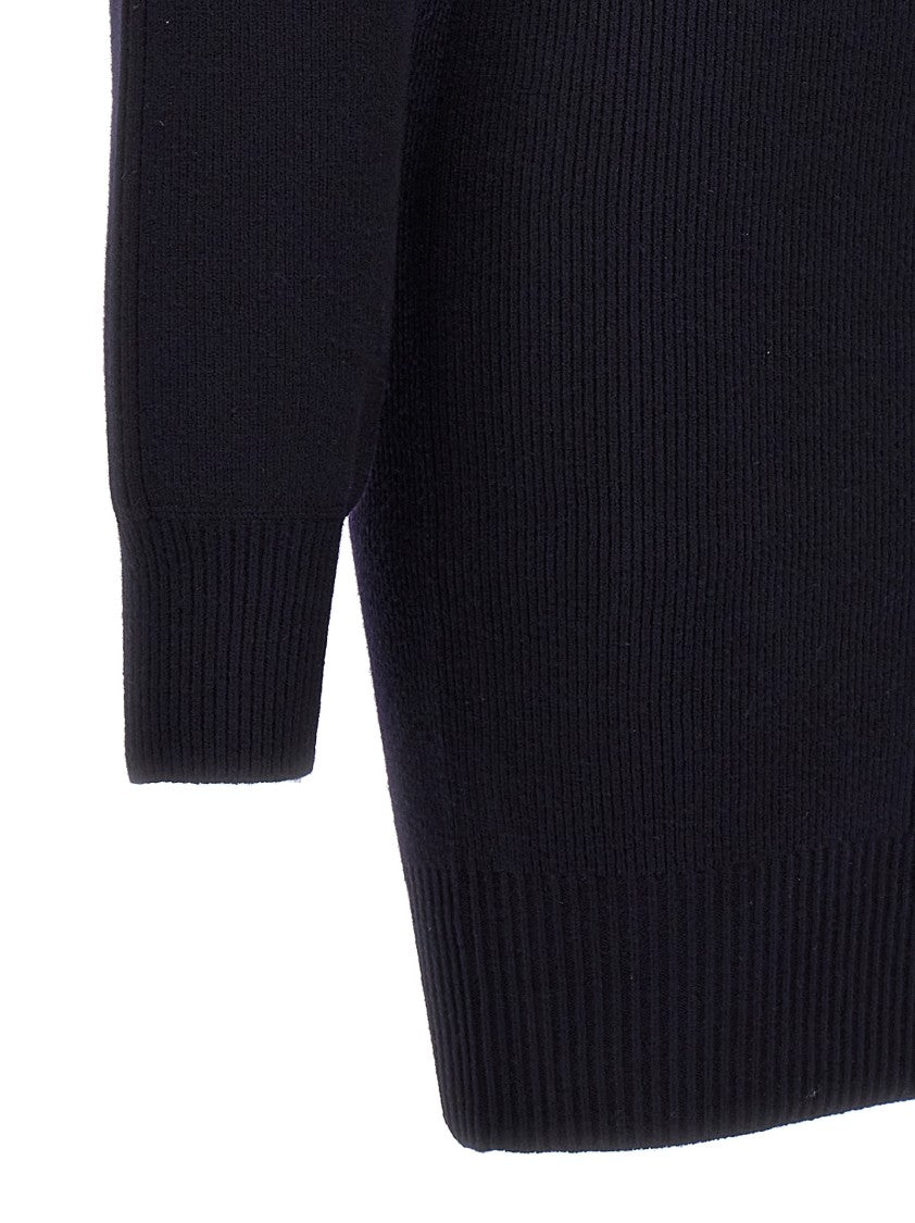 Stella Mccartney Ribbed Knit Mini Dress With High Neck