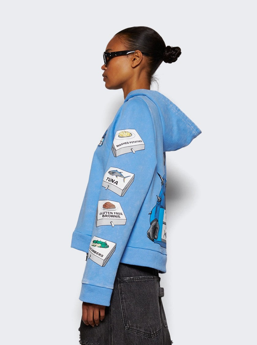 Natasha Zinko Muscle Zip-Up Hoodie - Blue