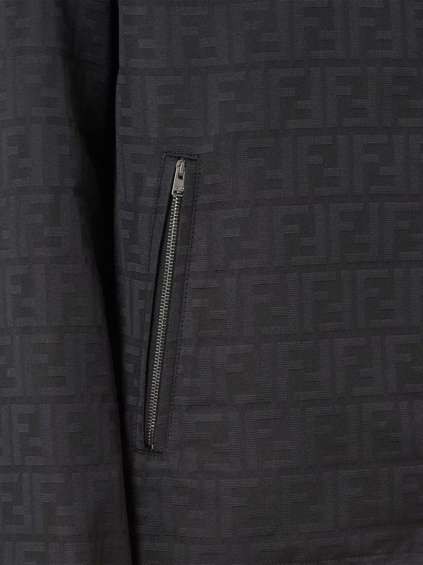 Fendi Embossed Hooded Zip-Up Jacket
