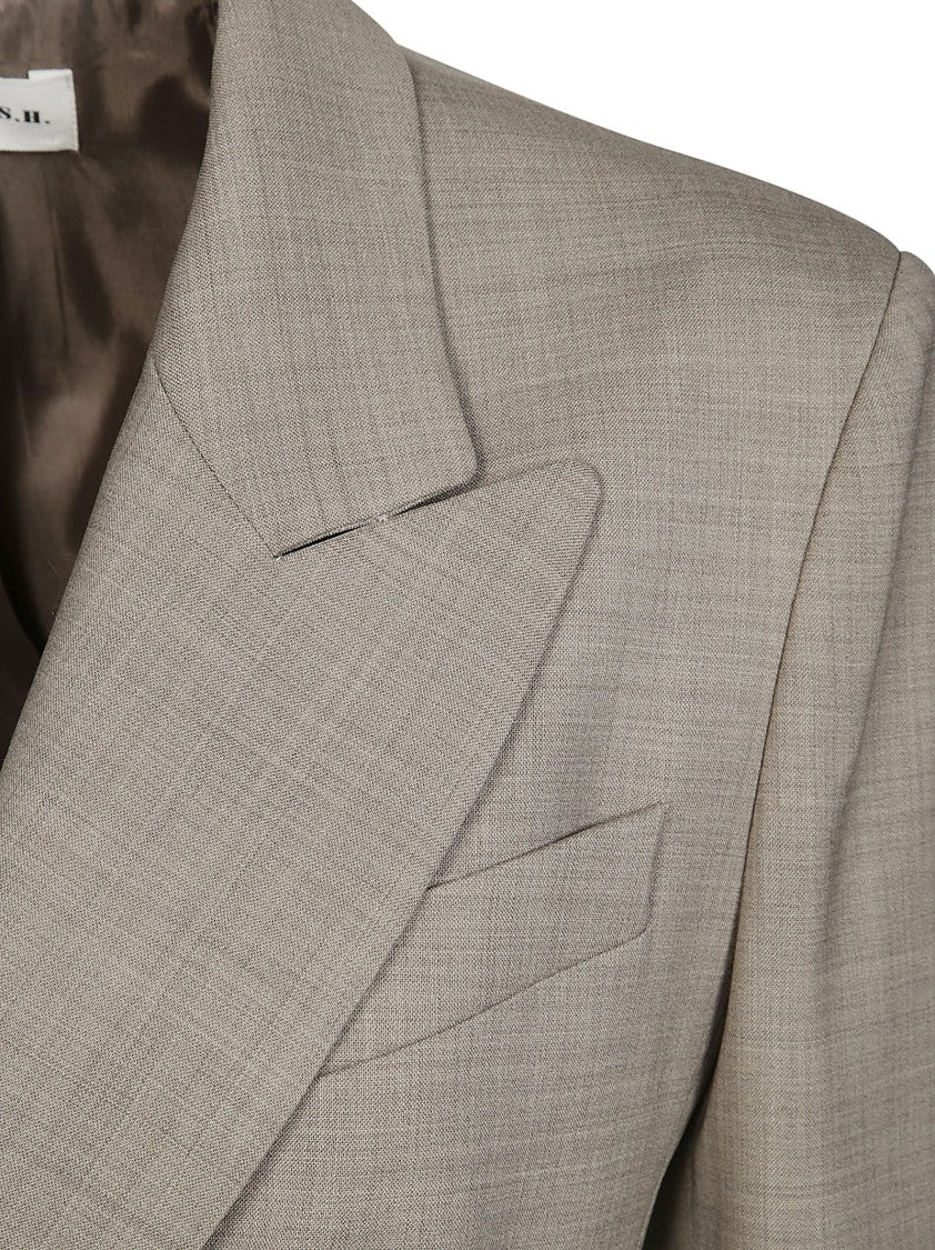 Parosh Double-Breasted Tailored Blazer With Sharp Lapels