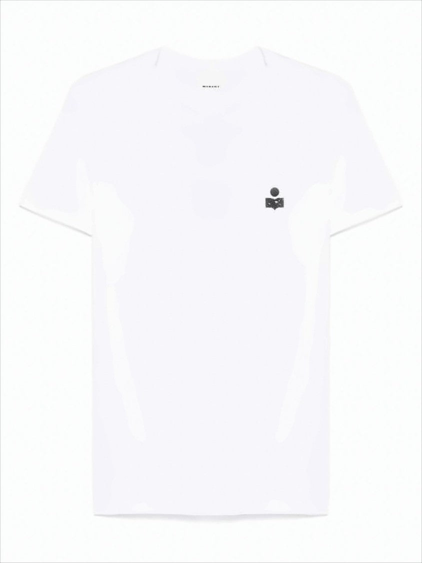 Isabel Marant Minimalist Short Sleeve T-Shirt With Distressed Logo