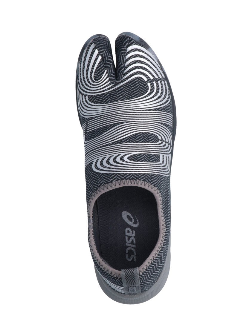 Asics Grey Textured Herringbone Split-Toe Sneakers