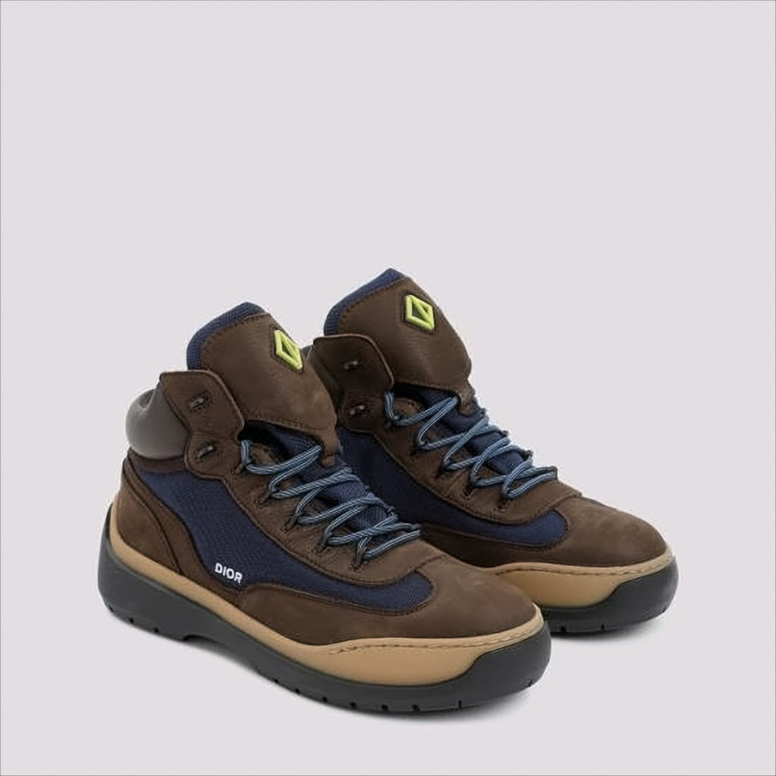 Christian Dior High-Top Brown Calf Leather Boots With Padded Collar