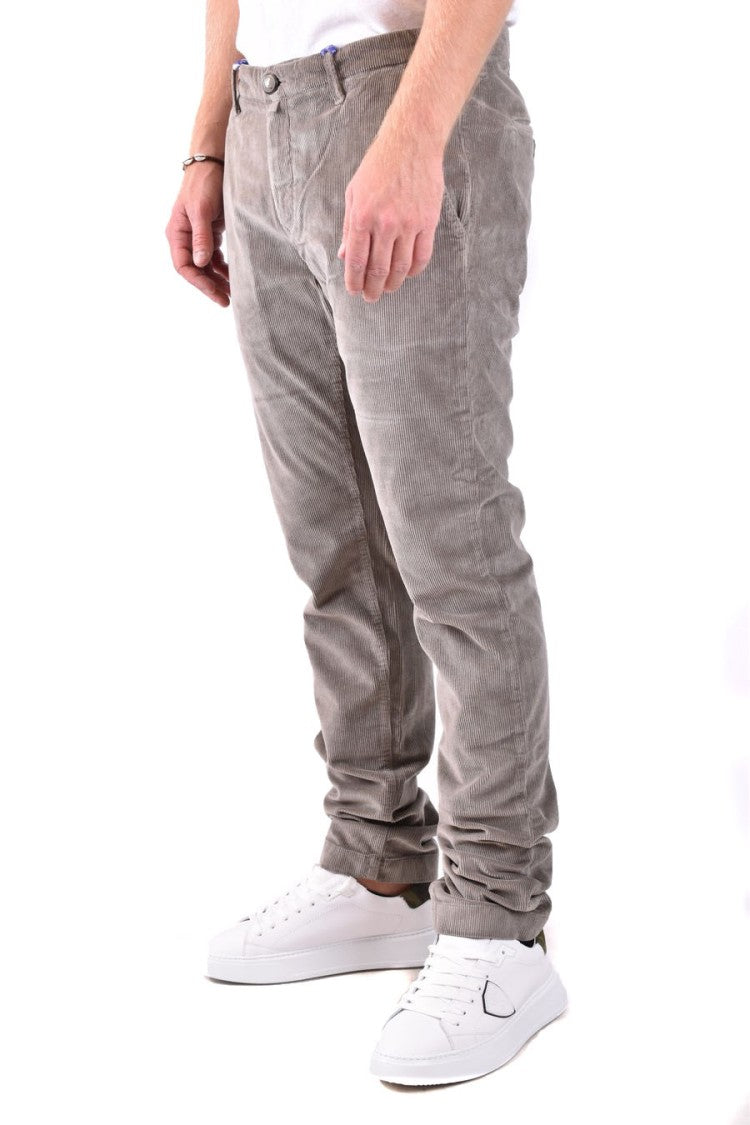 Dondup Grey Cotton Trousers