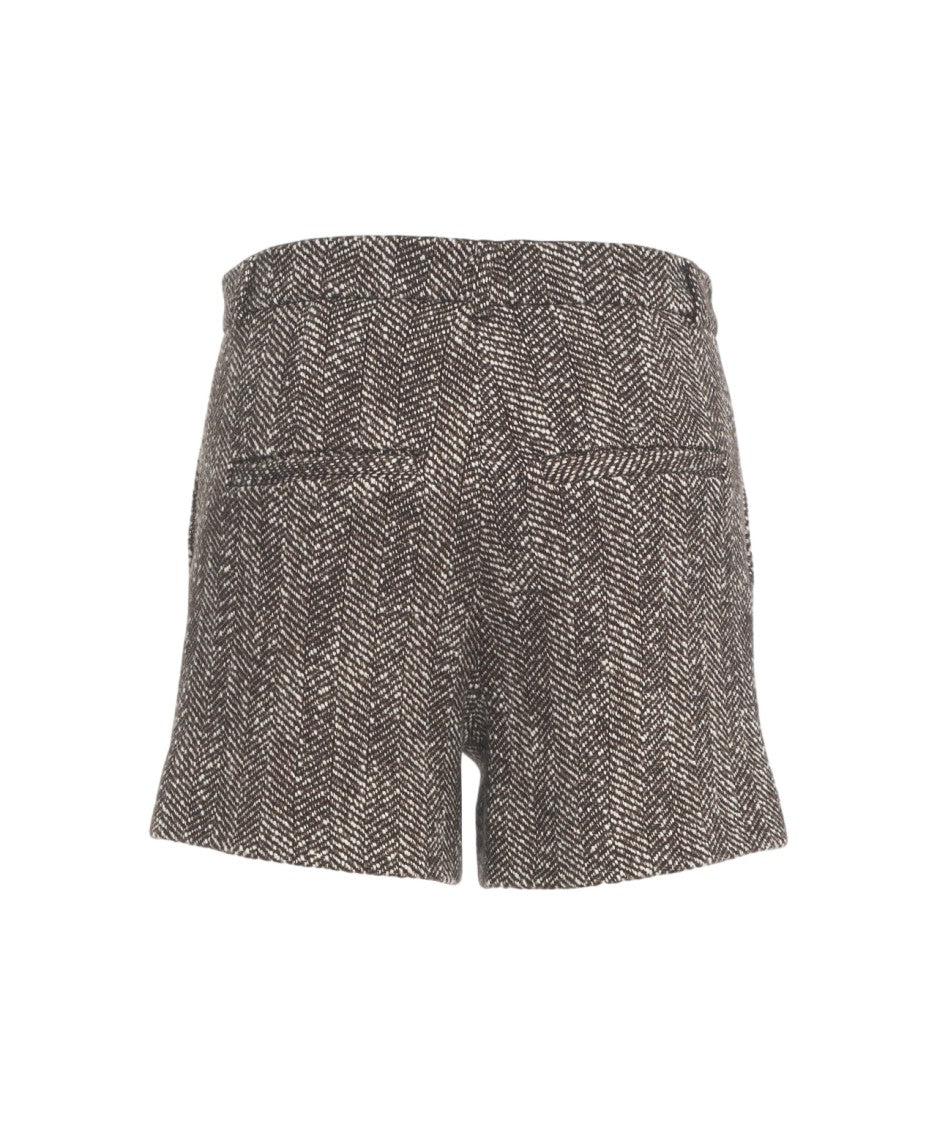 Loveshild 1979 High-Waisted Woven Herringbone 'Kimi' Shorts