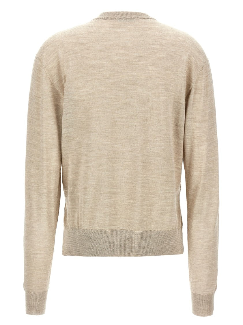 Jil Sander Asymmetrical Wool And Silk Blend Sweater With Side Splits