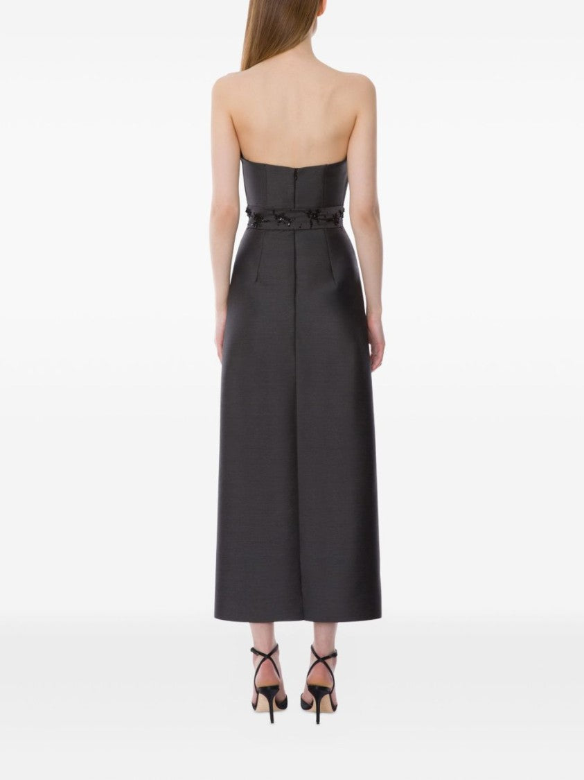 Alberta Ferretti Strapless Midi Dress With Folded Neckline
