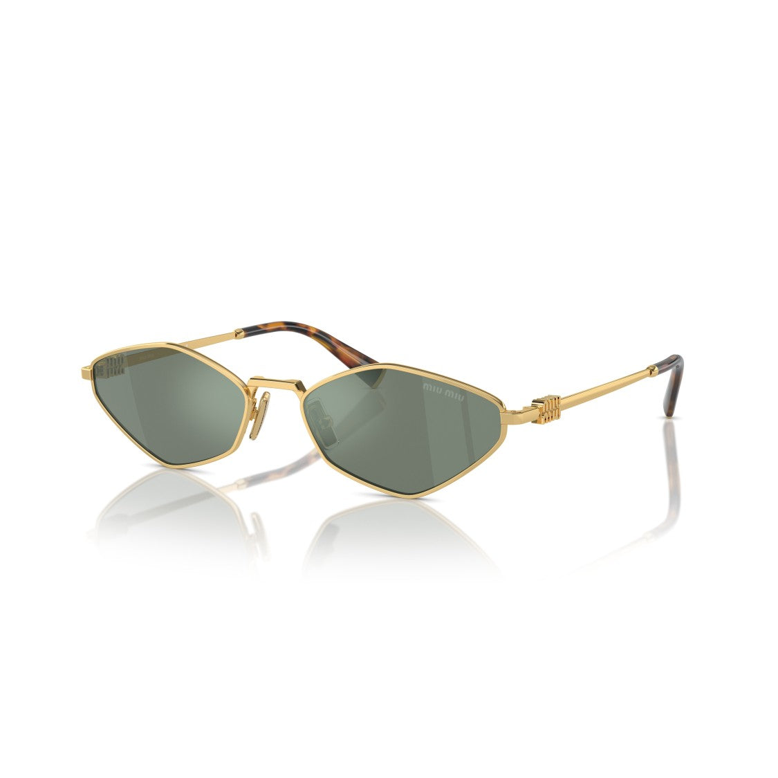 Miu Miu 0Mu 56Zs Geometric Gold-Tone Metal Sunglasses