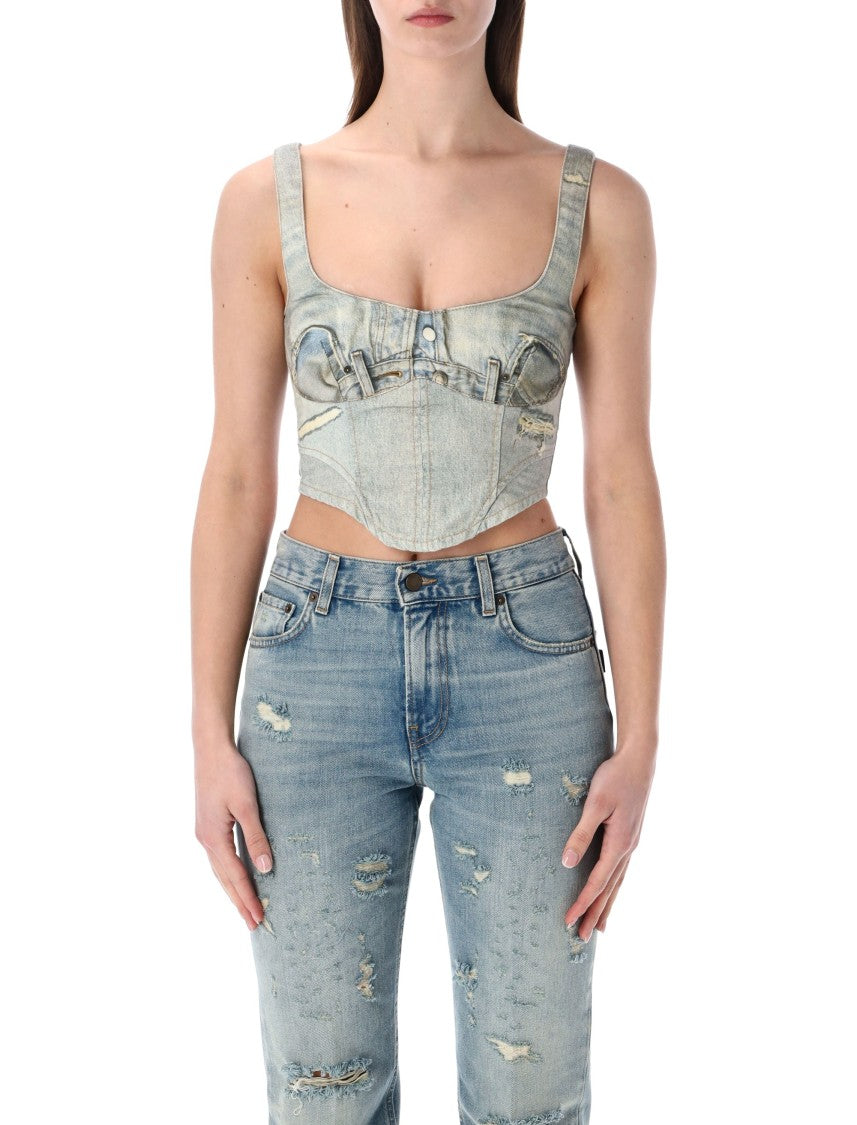 Haikure Elsie Tromp L’Oeil Cotton-Linen Top