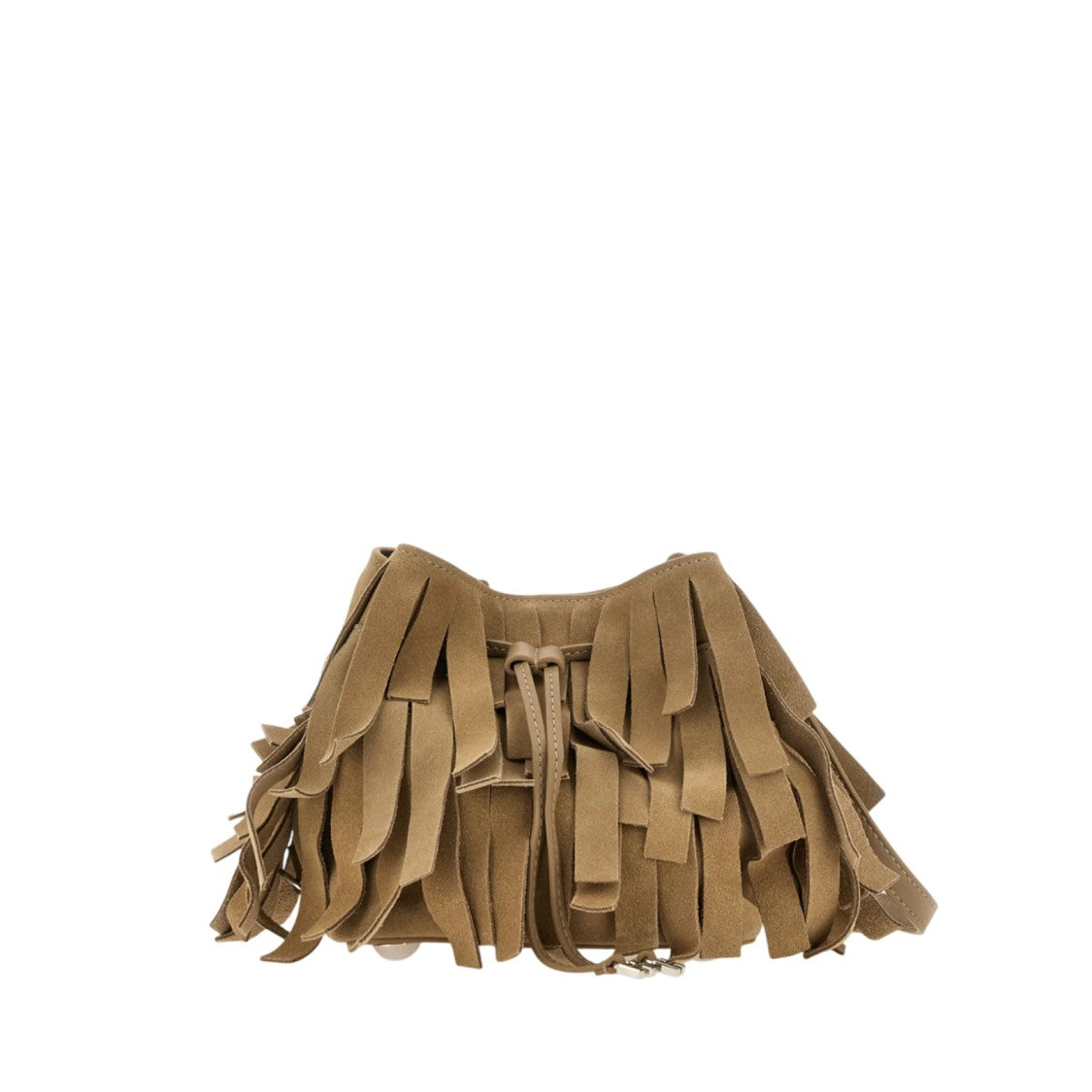 Hogan Brown Fringed Suede Shoulder Bag