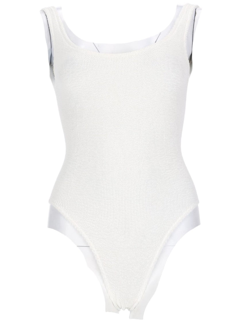 Mc2 Saint Barth Crinkle Textured One-Piece Swimsuit With Scoop Neckline