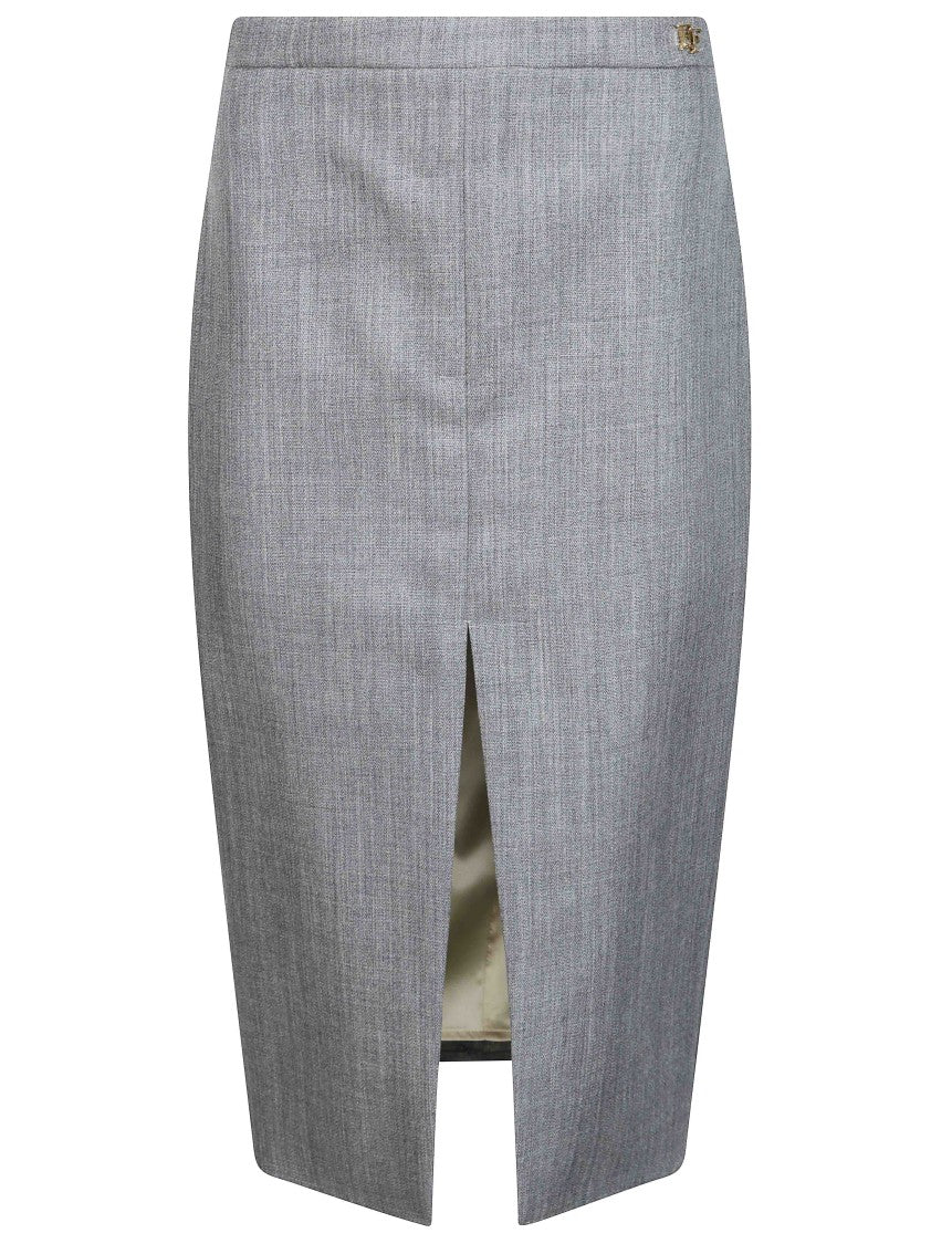 Elisabetta Franchi Straight Tailored Slit Midi Skirt
