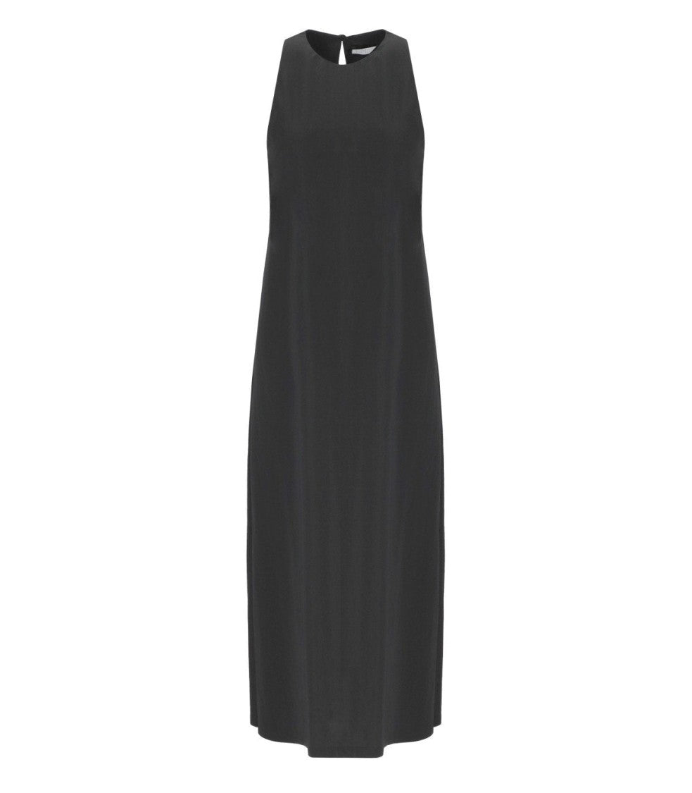 Harris Wharf London Black Sleeveless Long Dress