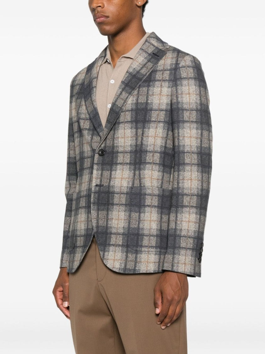 Circolo 1901 Plaid Blazer With Tailored Fit And Notched Lapel