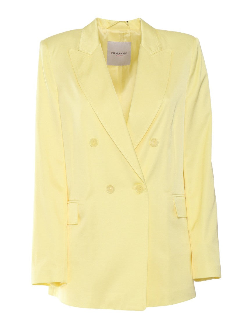 Ermanno Scervino Yellow Double-Breasted Jacket