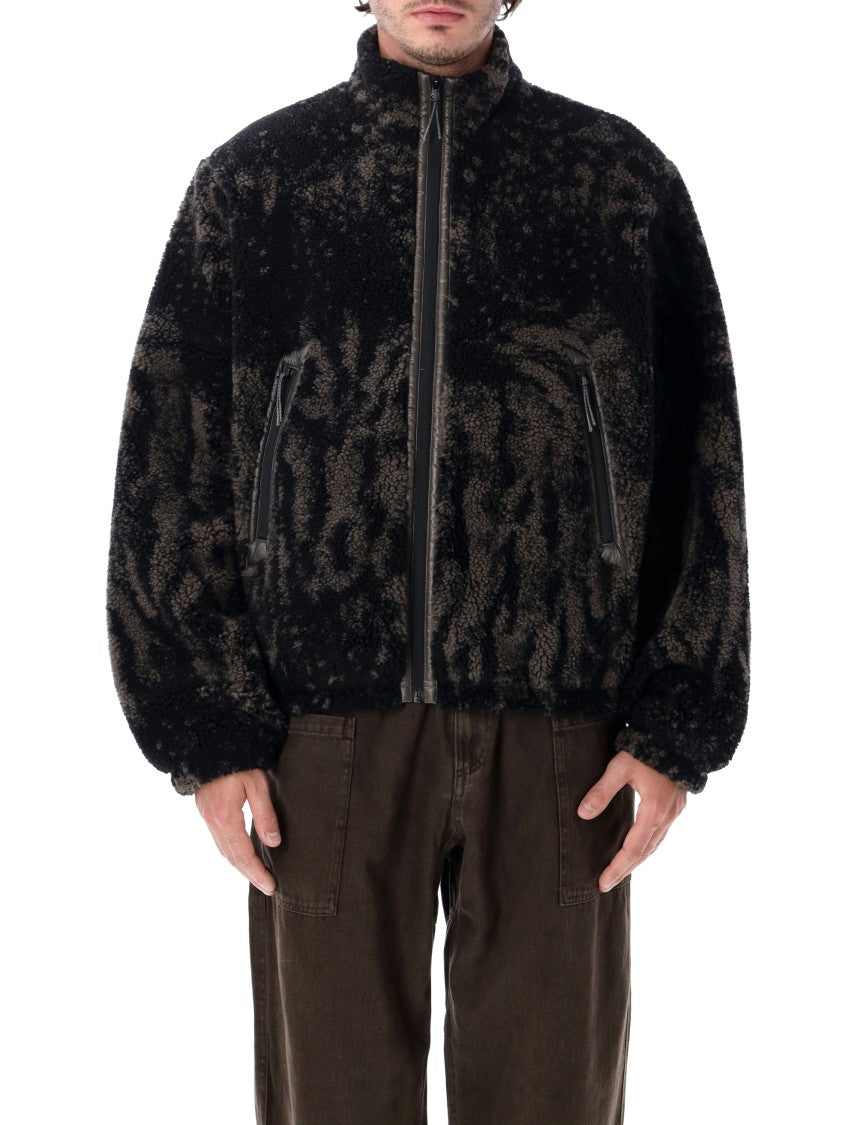 Roa Ewe Digital Print Faux Fur High Collar Fleece Jacket