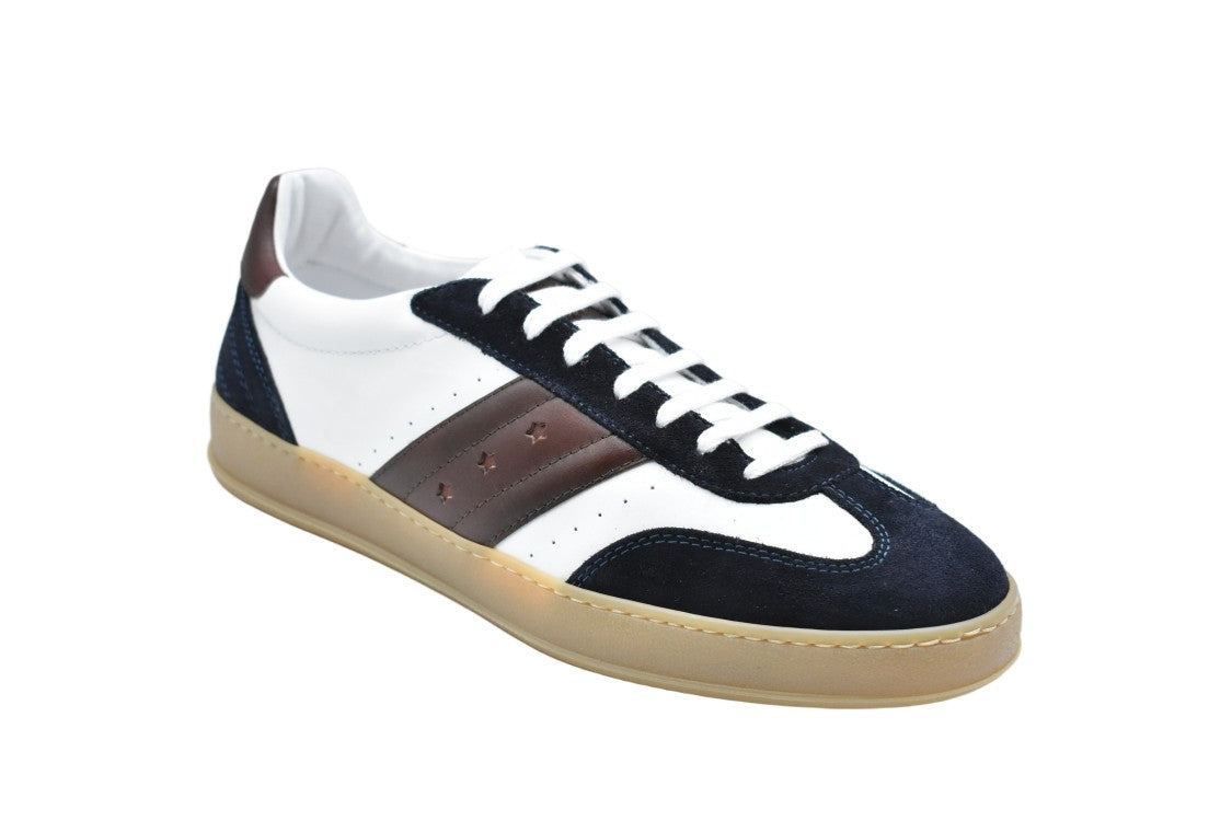 Pantofola D'oro Low-Top Sneakers With Navy Suede Overlays