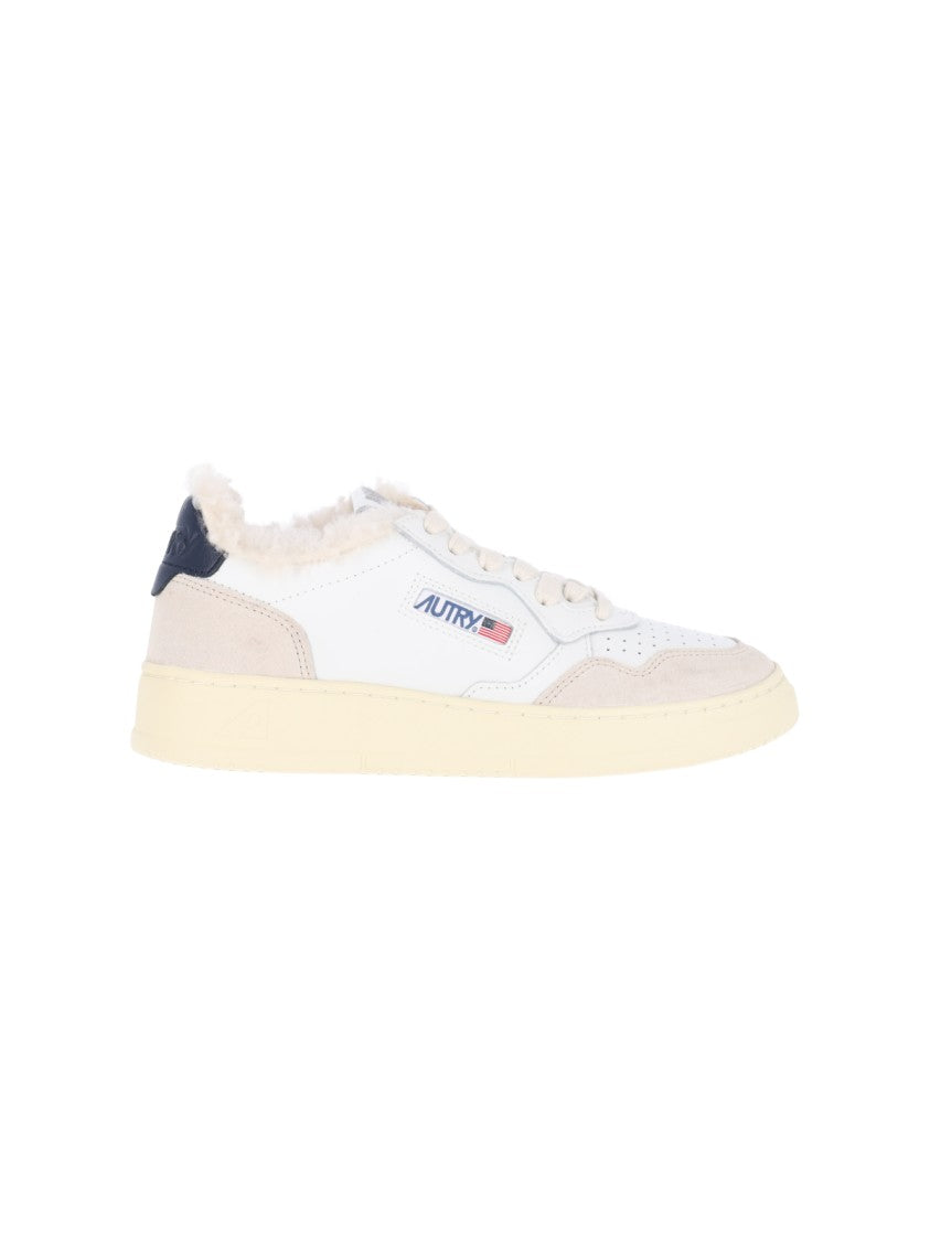 Autry White Calfskin Medalist Low-Top Sneakers