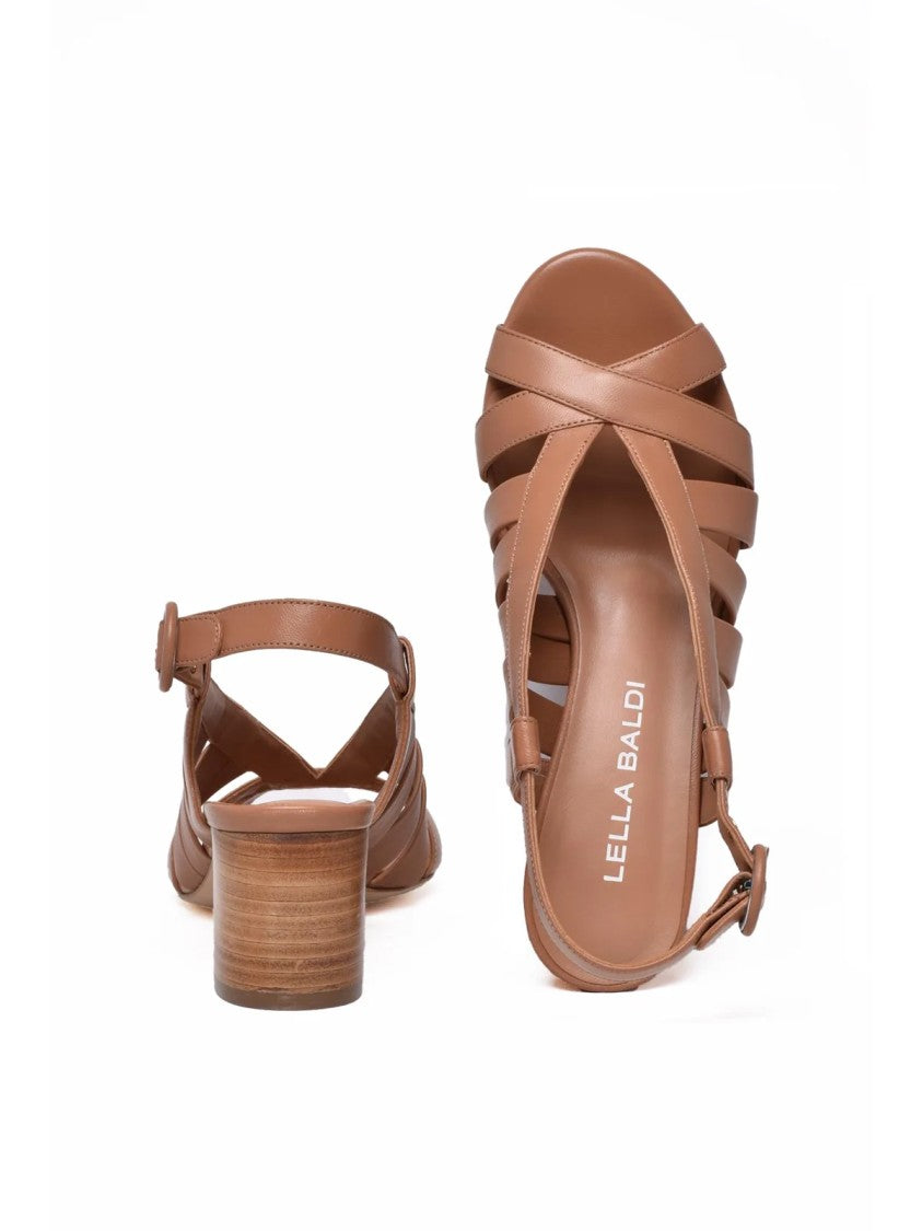 Lella Baldi Brown Leather Sandal