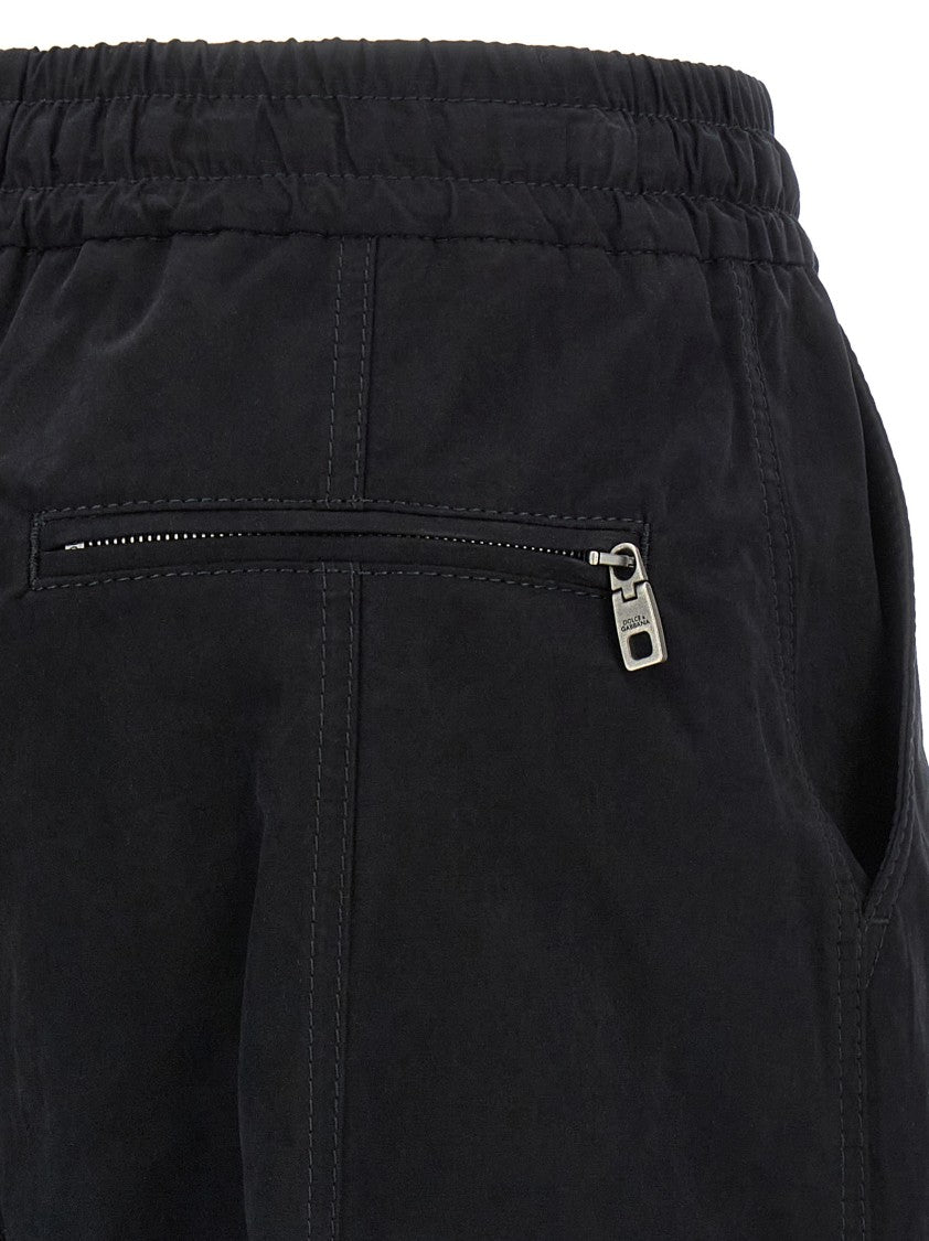 Dolce & Gabbana Waxed Faille Cargo Pants With Adjustable Waist