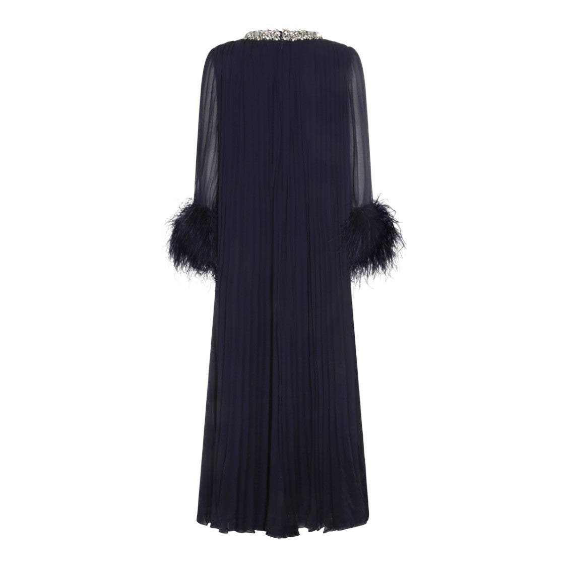 Self-Portrait Navy Crystal-Embellished Maxi Dress