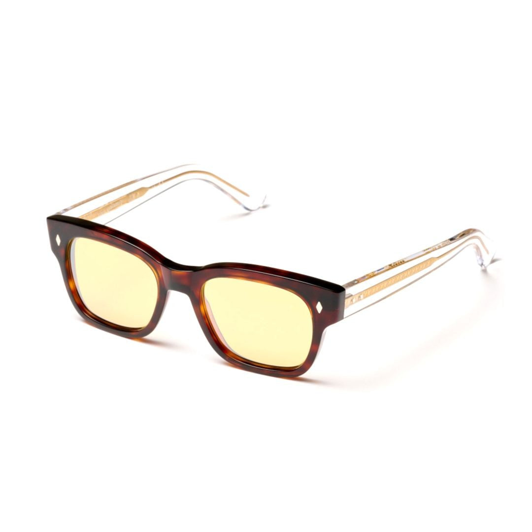 Kador Timeless/N 1962 Rectangular Tortoiseshell Sunglasses With Gold Accents