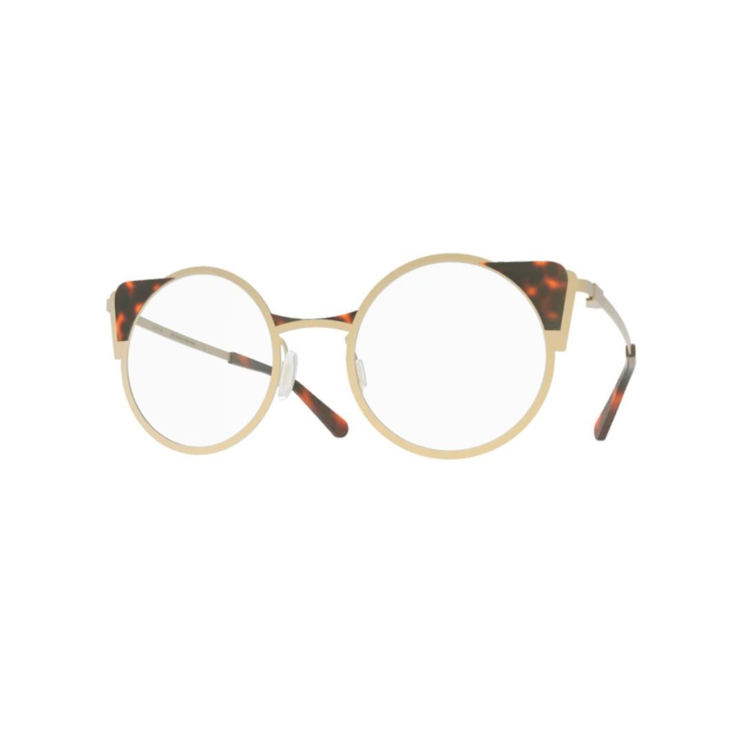 Gamine Monti Mti.2Dh.Gd-C Round Lens Tortoiseshell-Accent Eyeglasses