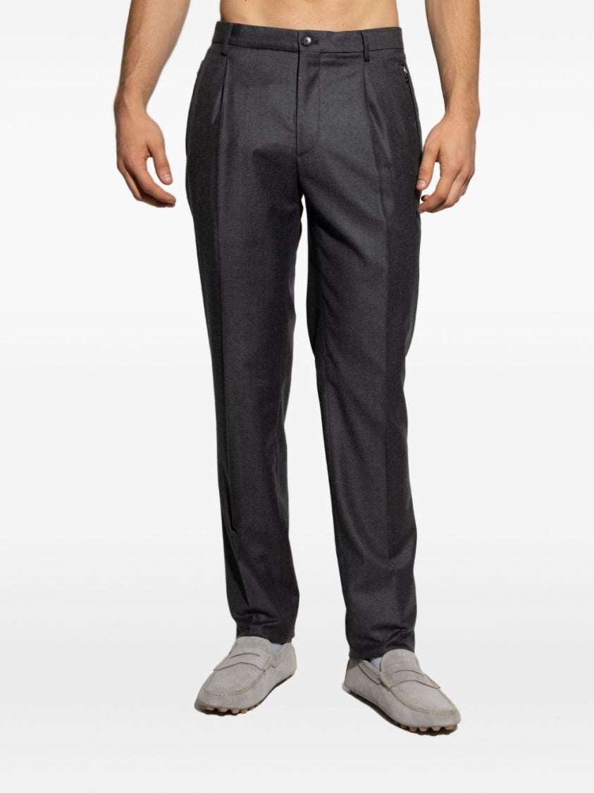Etro Grey Wool Flannel Trousers