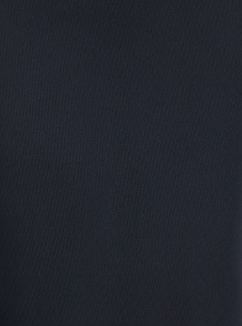 Plain Blue Long Skirt With Volant Detail At The End