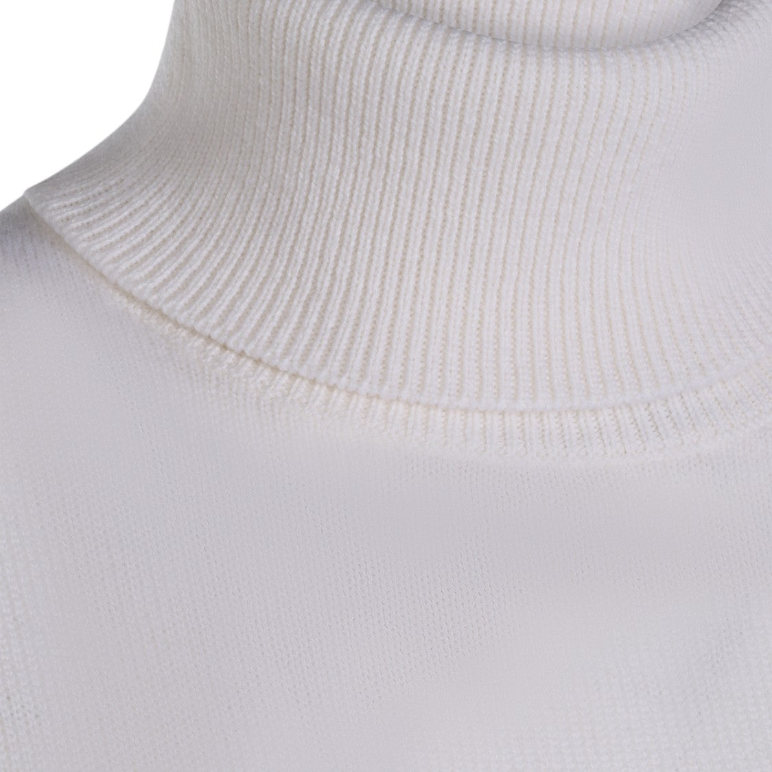 Allude Short-Sleeved Sweater With High Turtleneck And Ribbed Detailing