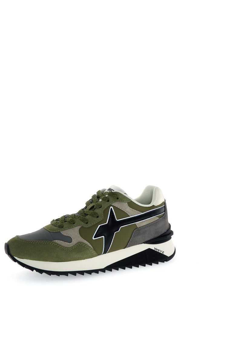 W6yz Layered Green Sneakers Rubber Sole