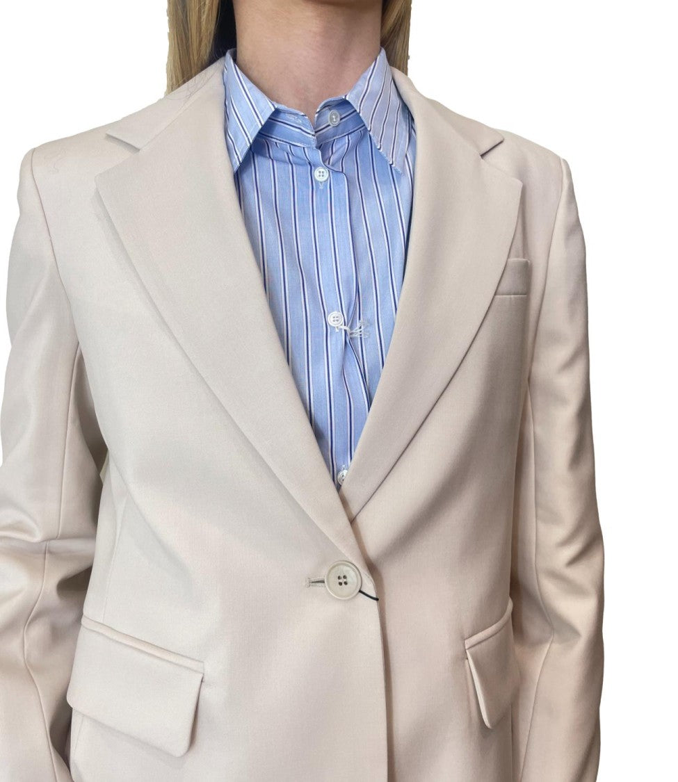 Max Mara Beige Virgin Wool Casual Jacket