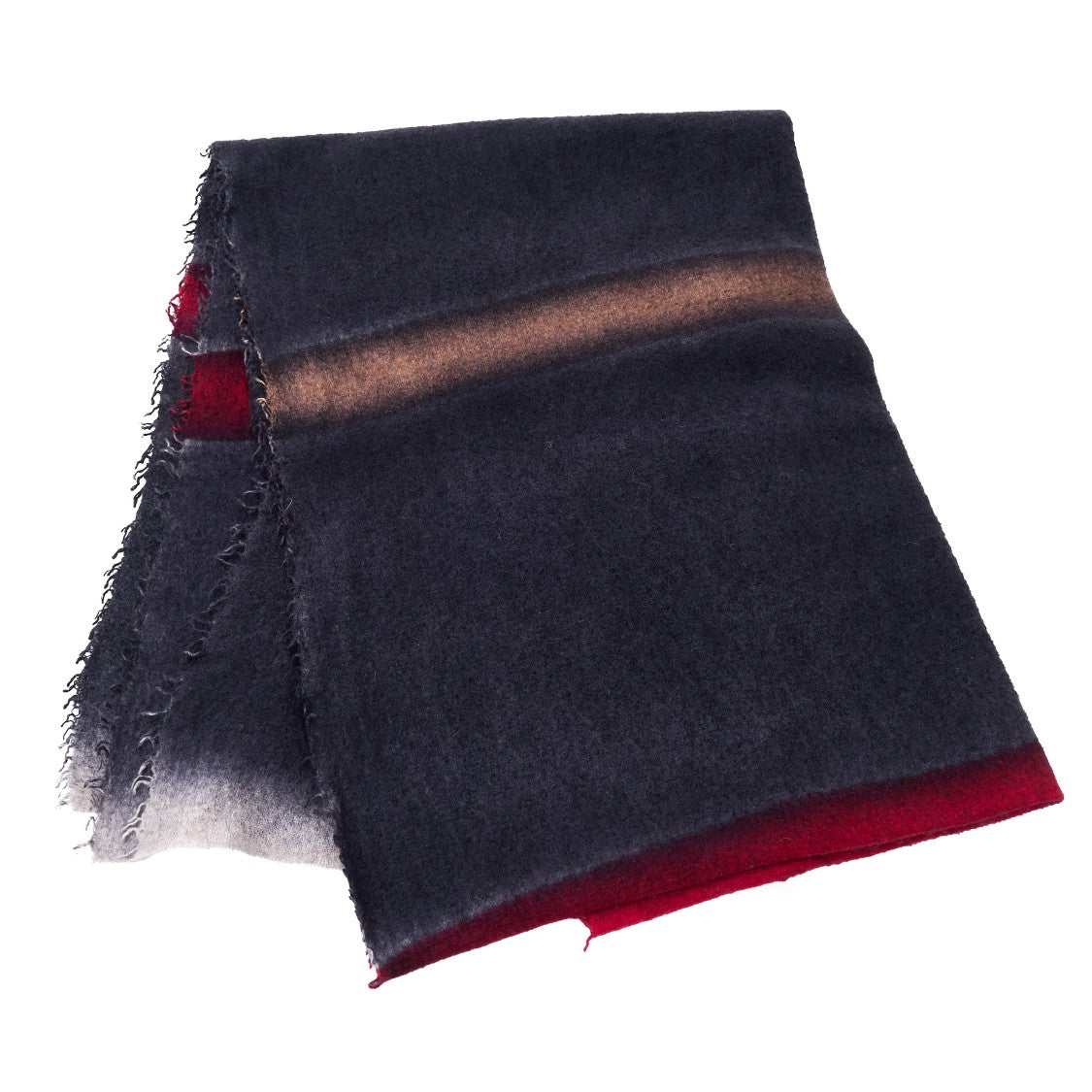 Faliero Sarti Eros Fringed Striped Cashmere-Silk Scarf