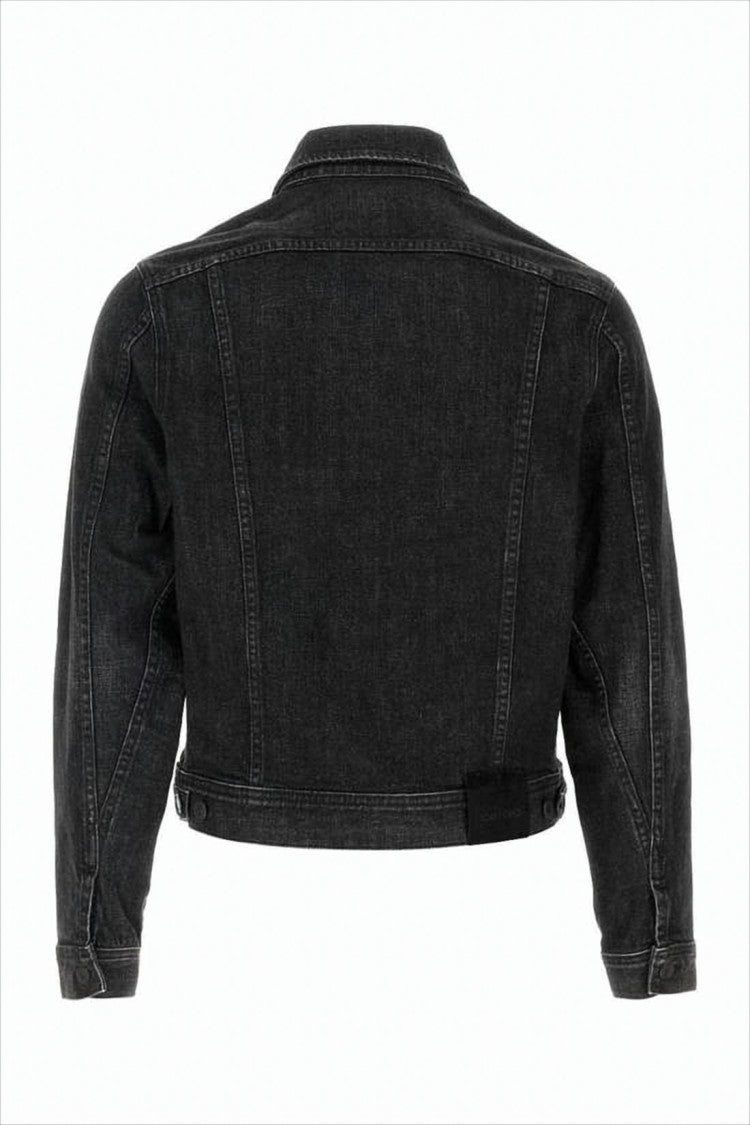 Tom Ford Cropped Denim Jacket With Classic Collar