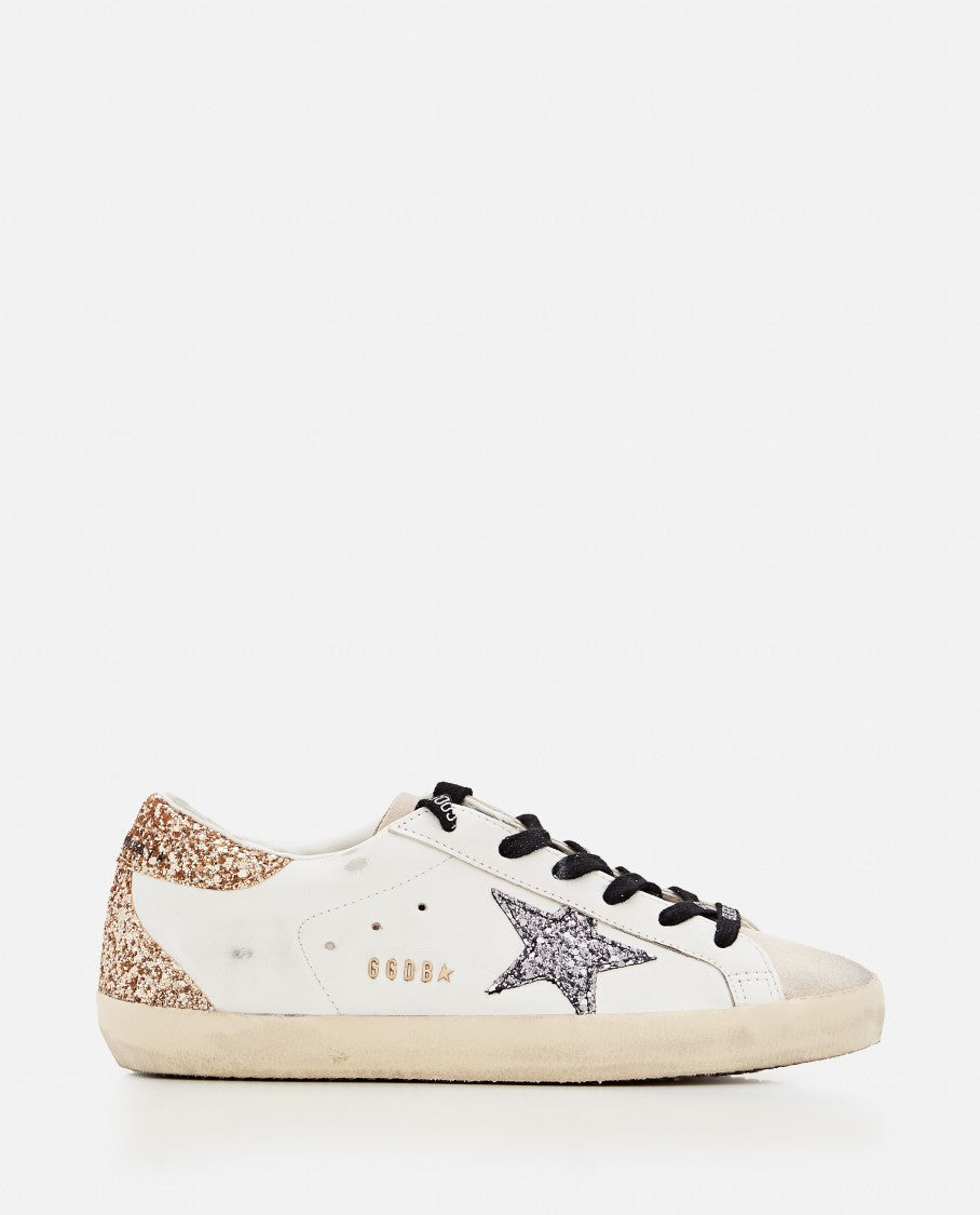 Golden Goose Super Star Leather And Glitter Sneakers